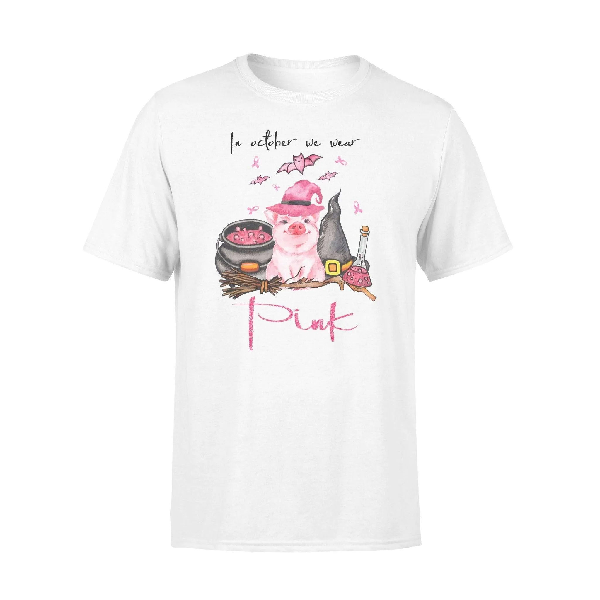 Pig, Witch, Breast Cancer In October We Wear Pink - Standard T-shirt