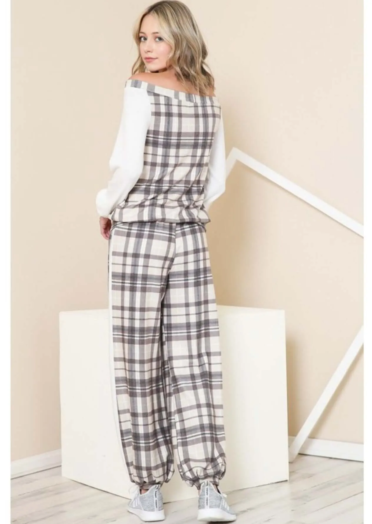Playful in Plaid Pajama Set Made in USA