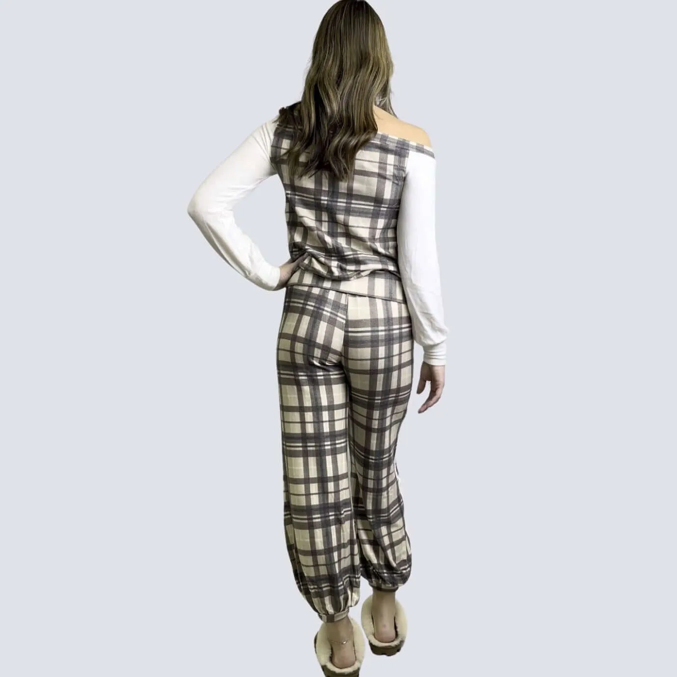 Playful in Plaid Pajama Set Made in USA