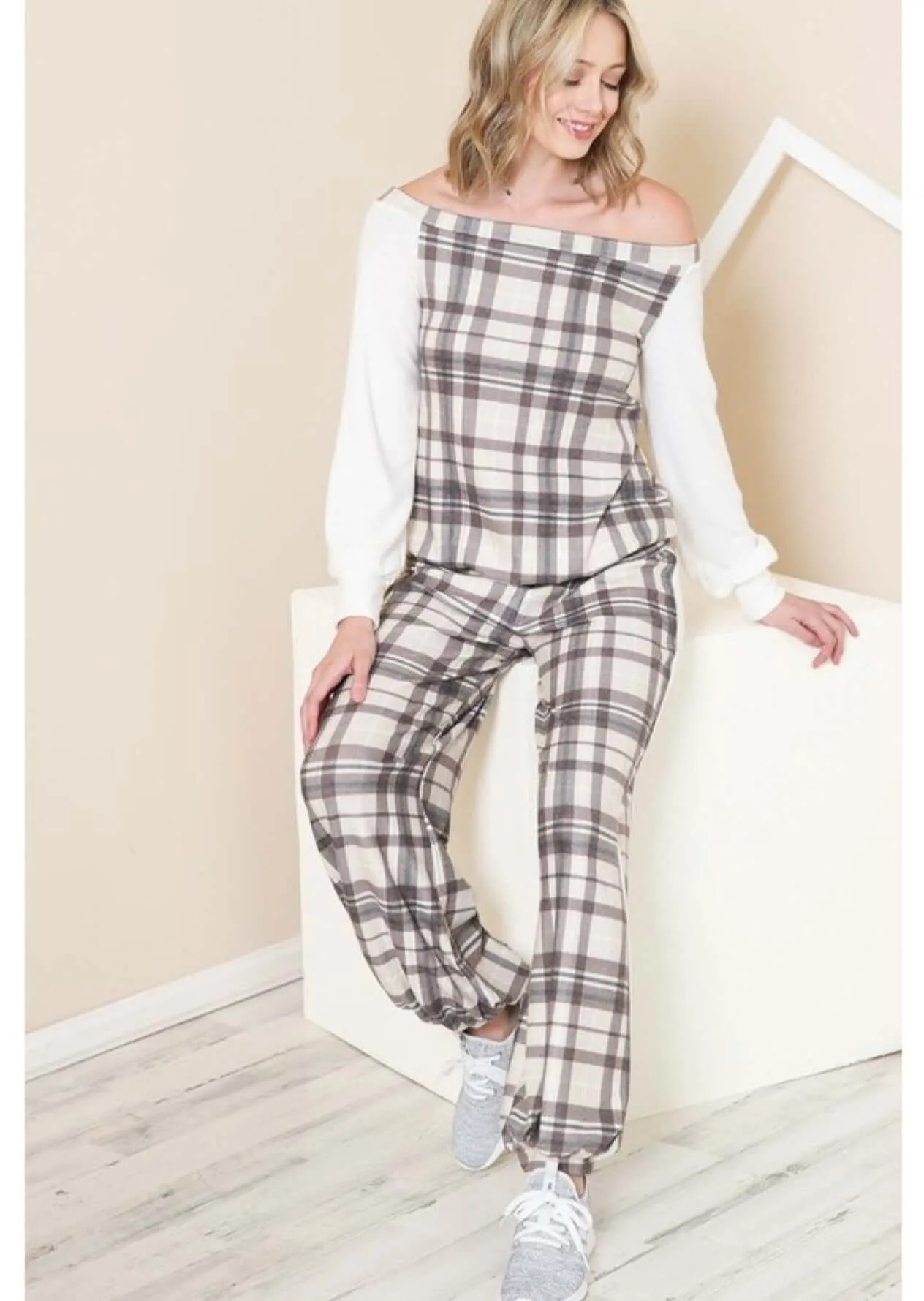 Playful in Plaid Pajama Set Made in USA