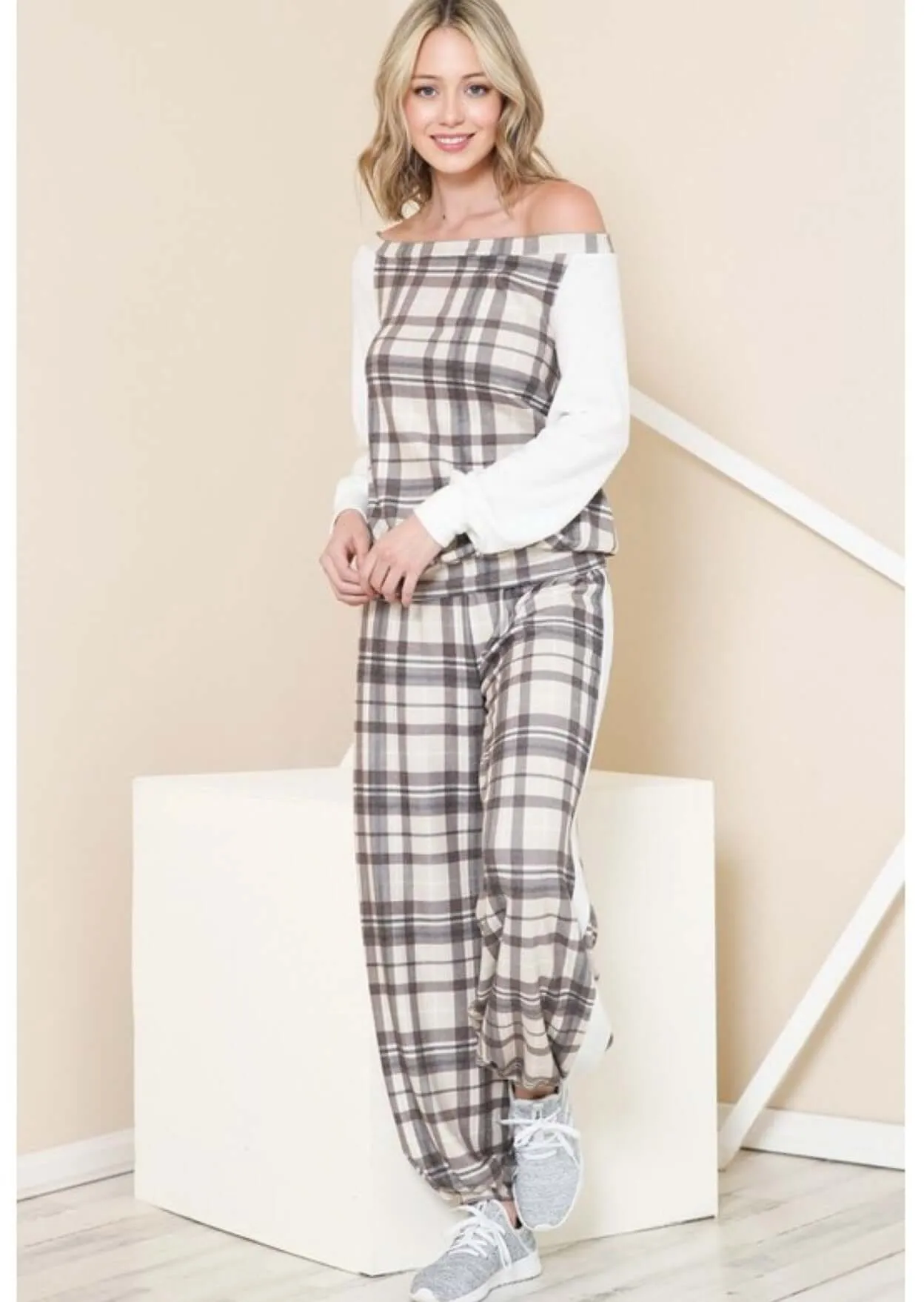 Playful in Plaid Pajama Set Made in USA