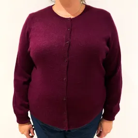 Plum Purple Cashmere Cardigan Extra Extra Large