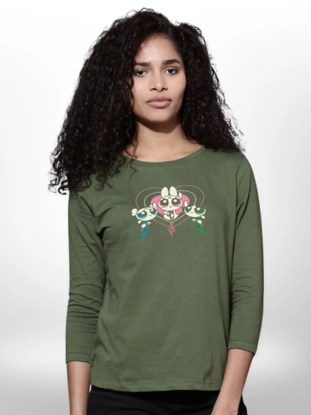 Powerpuff Girls Printed 4Quarter T-Shirt