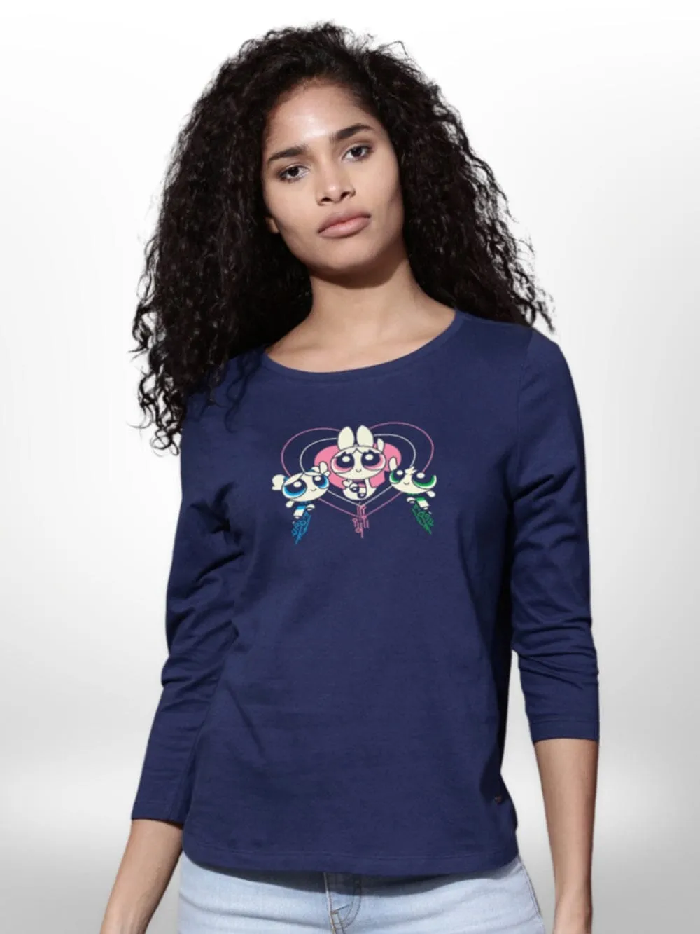 Powerpuff Girls Printed 4Quarter T-Shirt