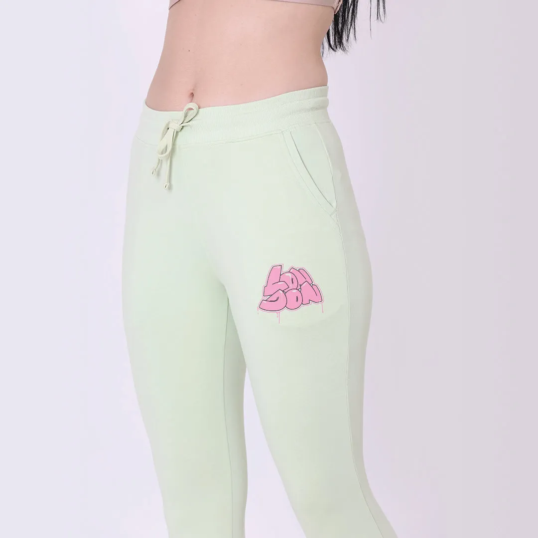 Printed Joggers - Citrus Green