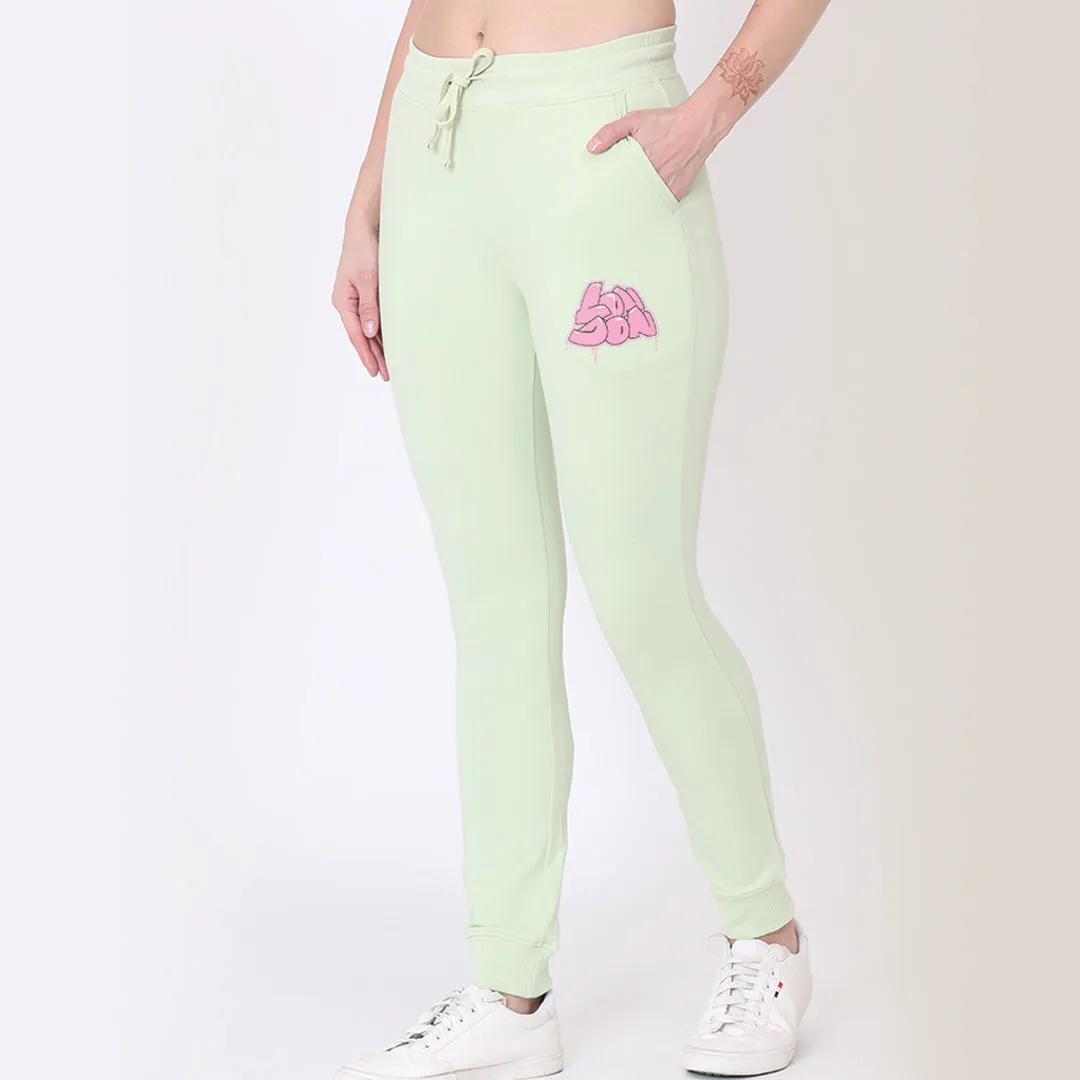 Printed Joggers - Citrus Green