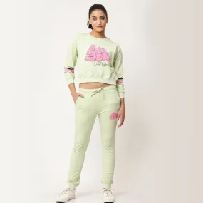 Printed Joggers - Citrus Green