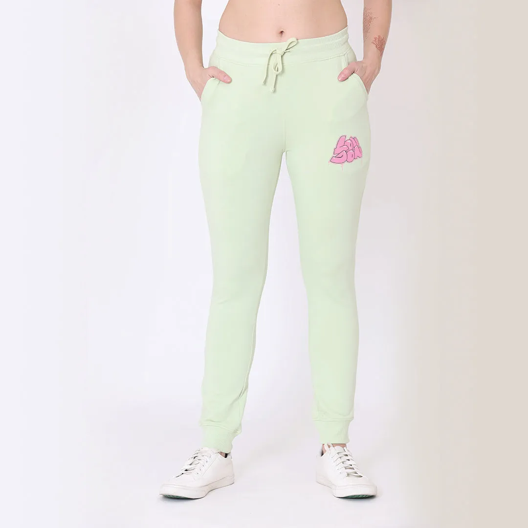 Printed Joggers - Citrus Green