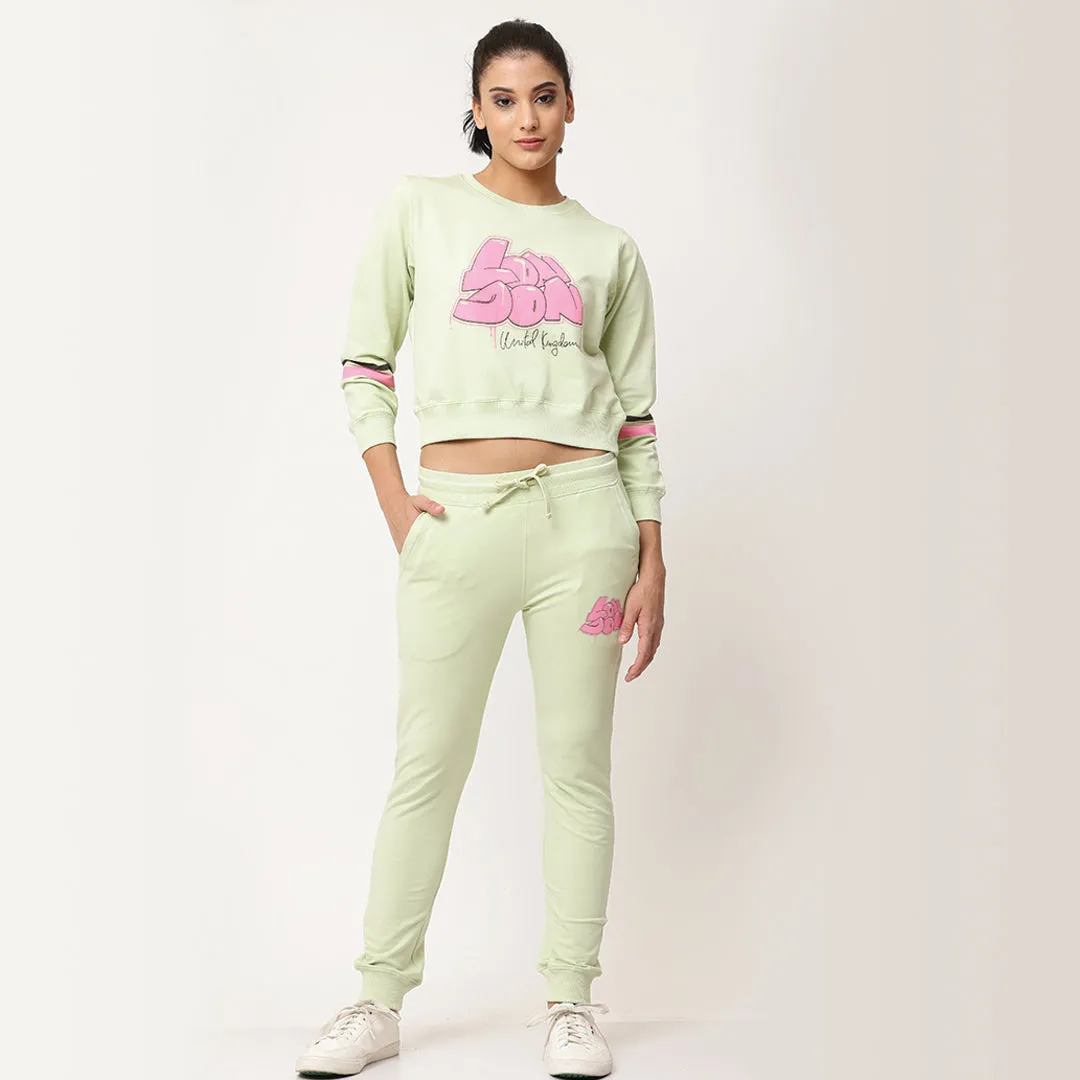 Printed Joggers - Citrus Green