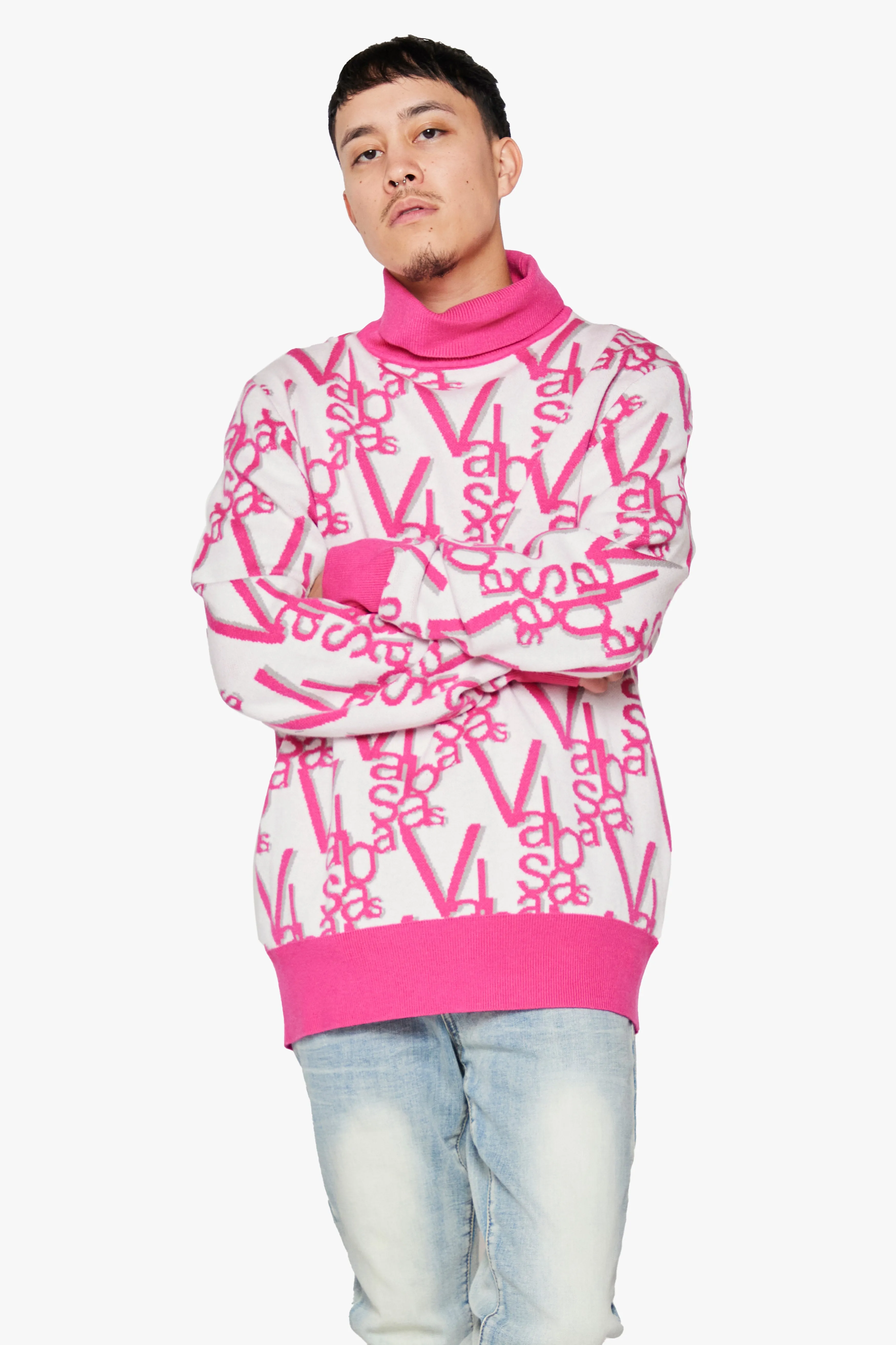"ELYSIAN" DAHLIA PINK TURTLE NECK