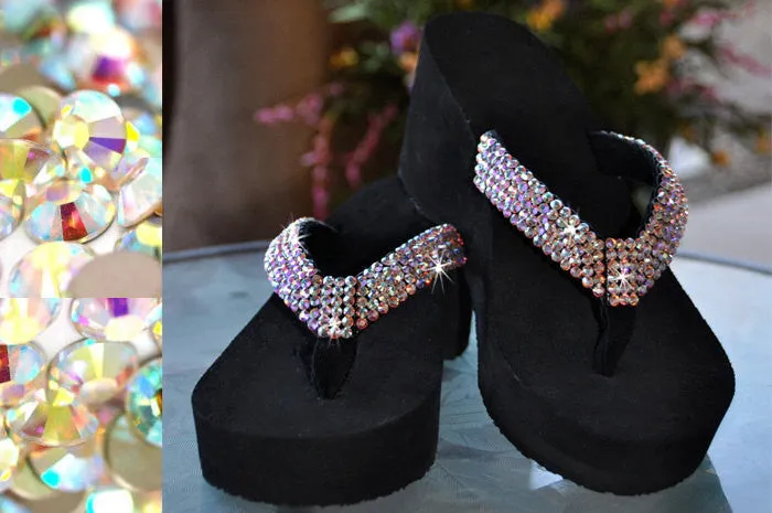 "Princess Diva's" Swarovski Crystal Rhinestone Flip Flop Sandals For your Wedding by Sparkle Steps