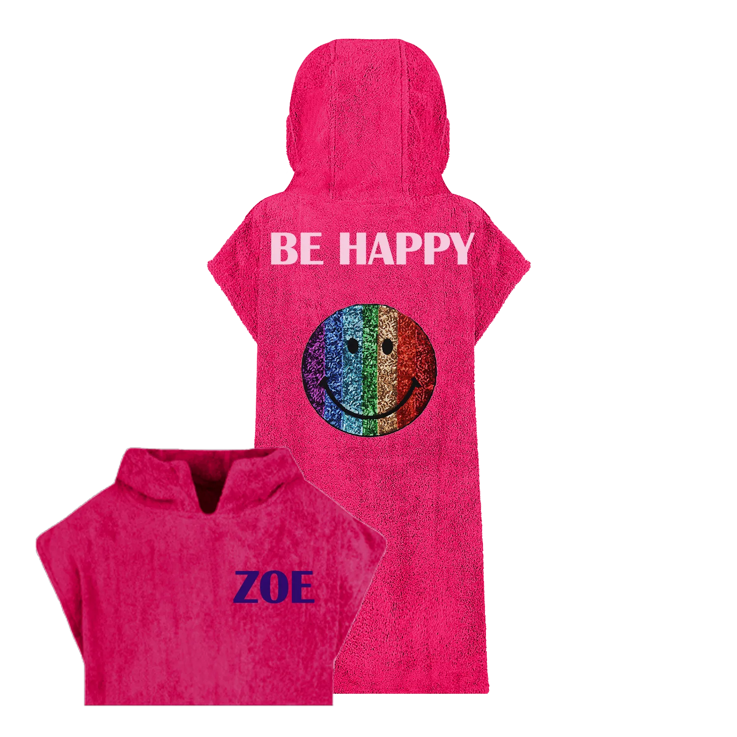 Rainbow Face Beach Robe