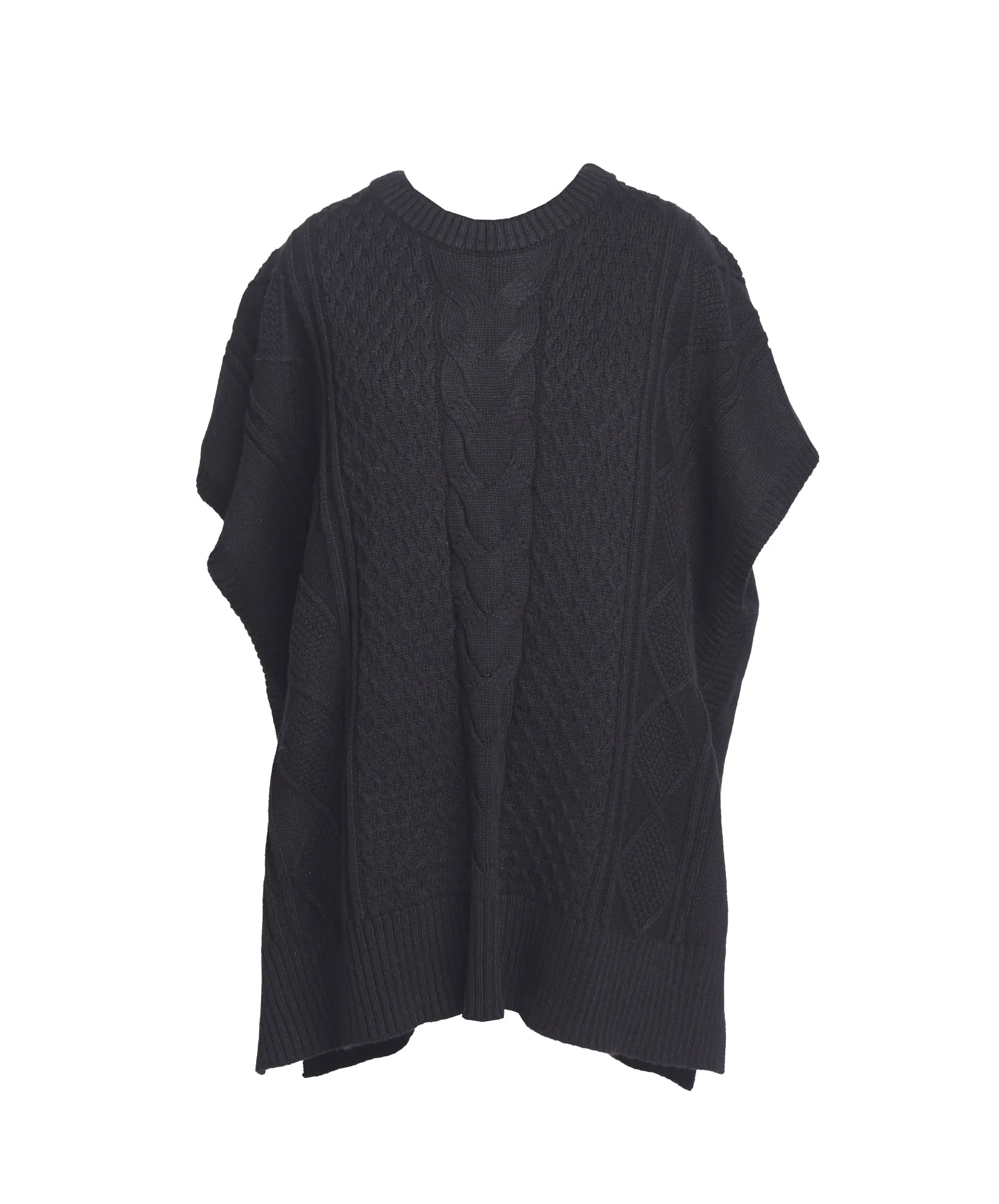 Recycled Aran Cable Poncho