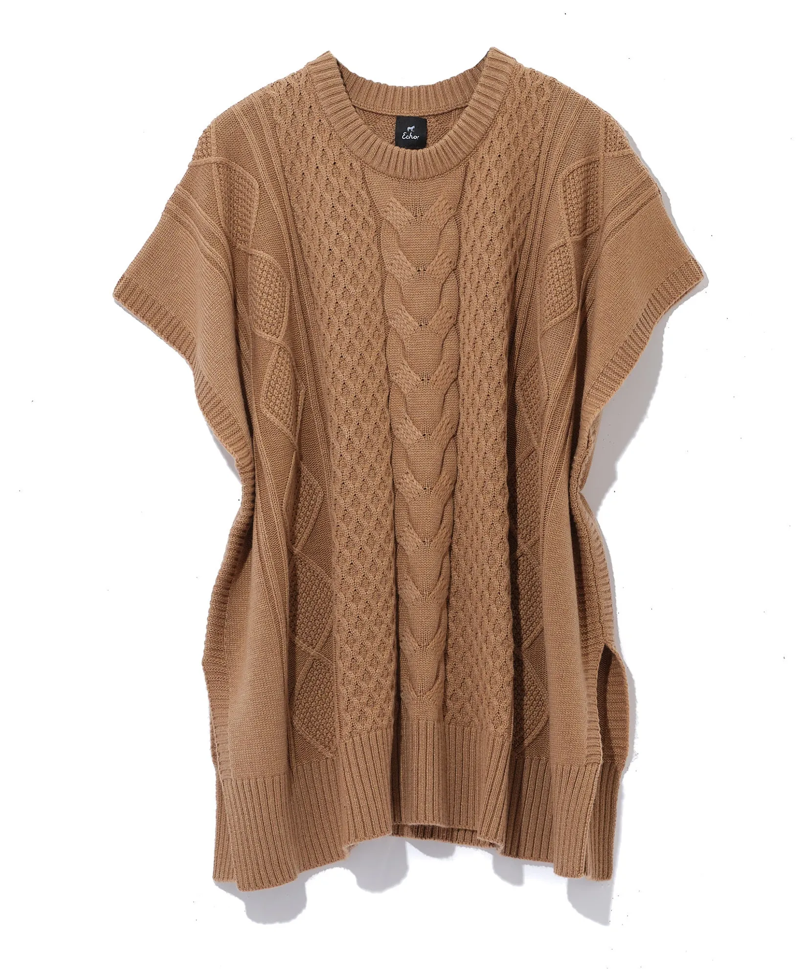 Recycled Aran Cable Poncho