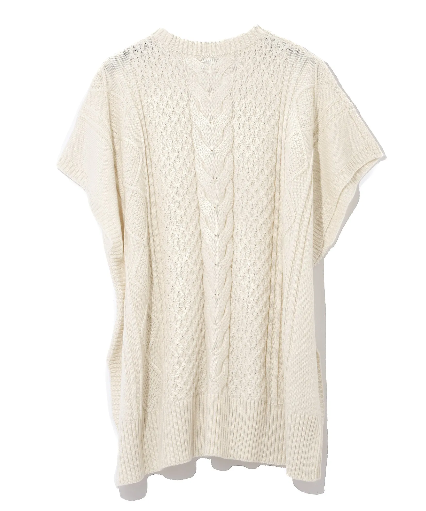 Recycled Aran Cable Poncho