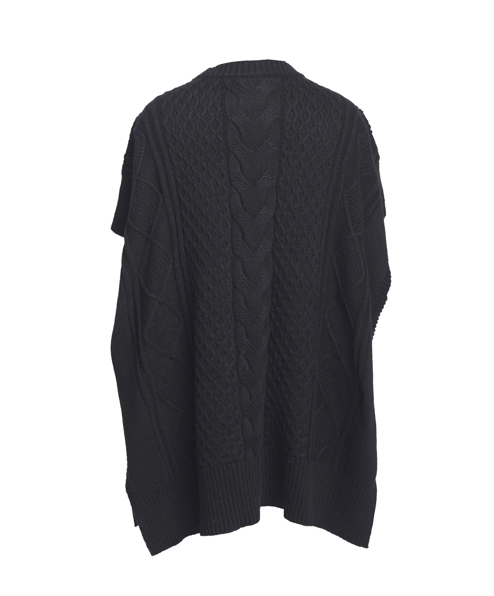 Recycled Aran Cable Poncho