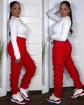 Red Cargo Joggers