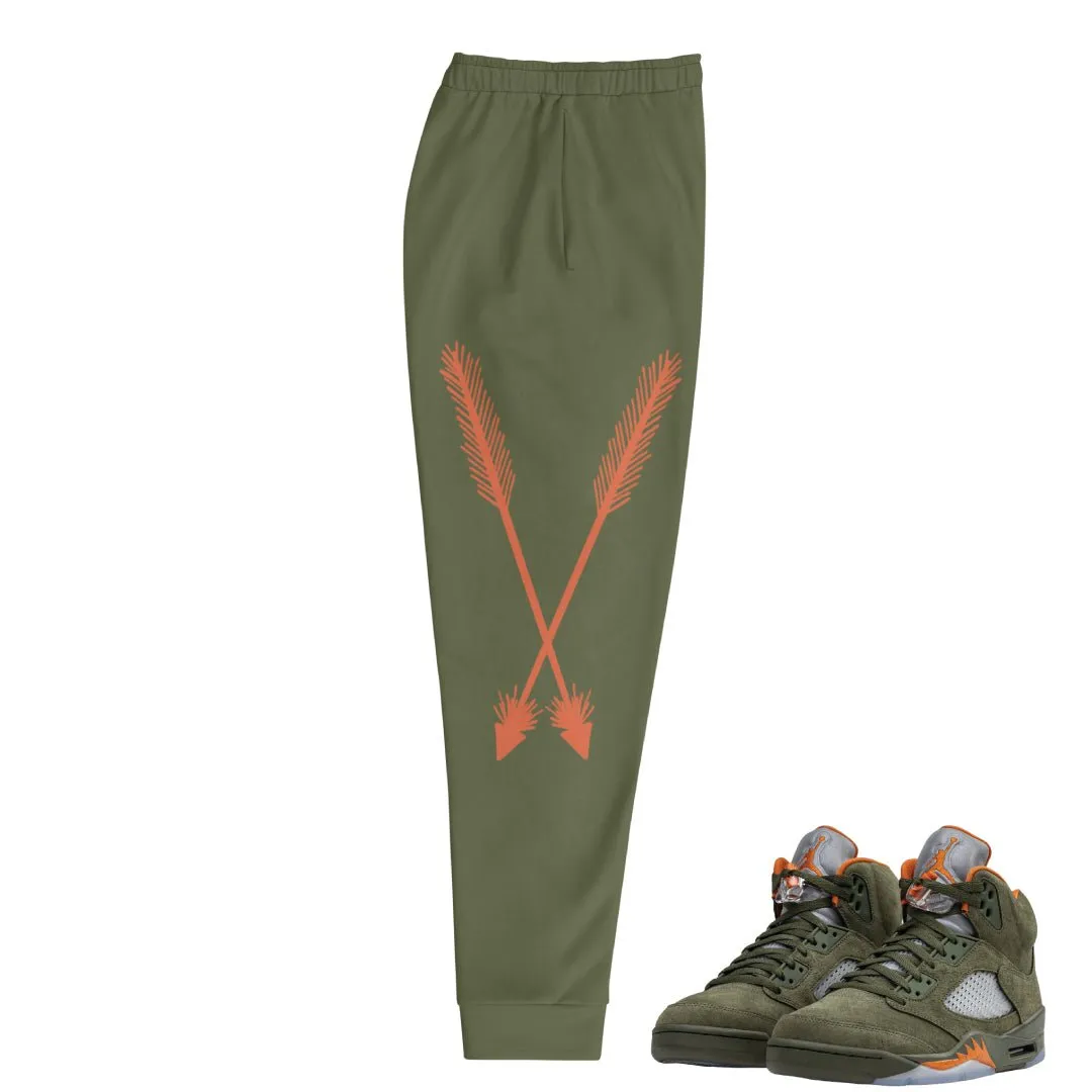 Retro 5 Olive/ Solar Orange "We Outside" Joggers