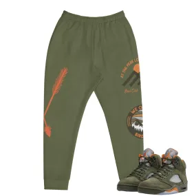 Retro 5 Olive/ Solar Orange "We Outside" Joggers