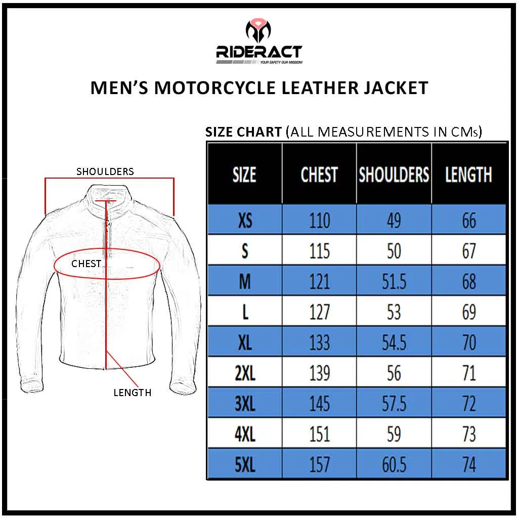 RIDERACT® Leather Motorcycle Jacket Vintage Distress