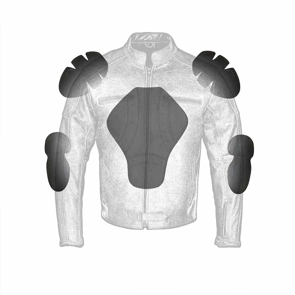 RIDERACT® Leather Motorcycle Jacket Vintage Distress