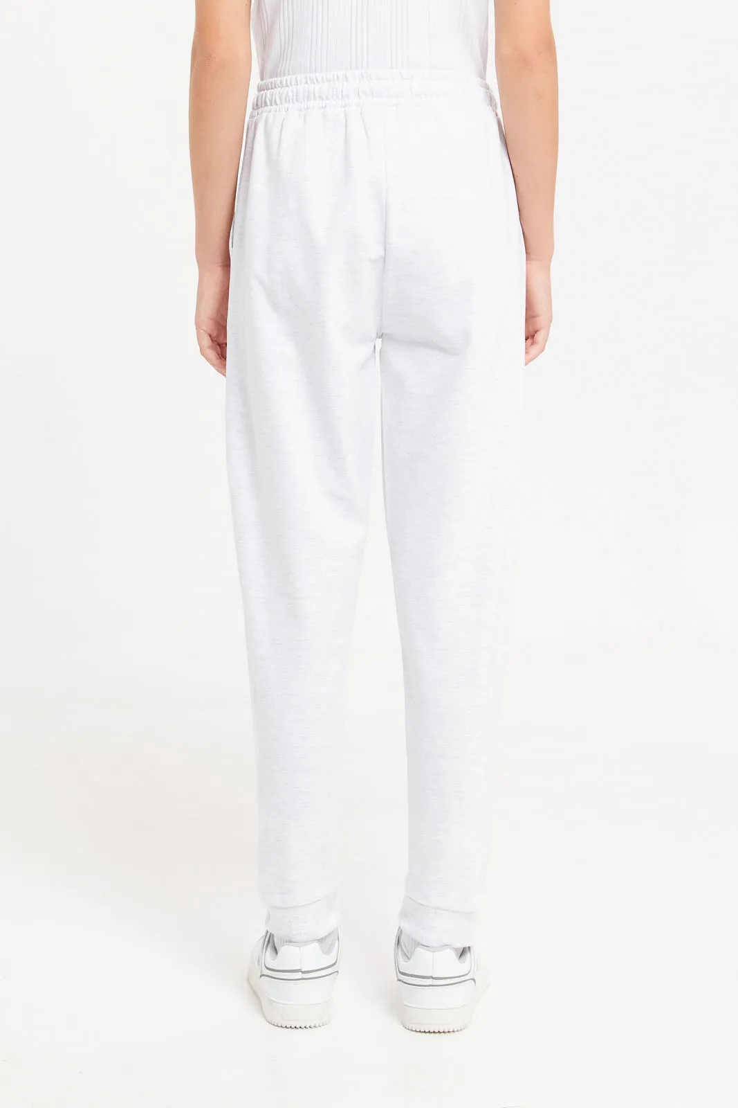Senior Girls Ecru Printed Track Pants