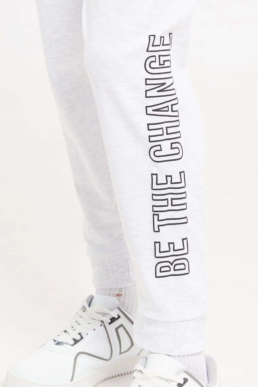 Senior Girls Ecru Printed Track Pants