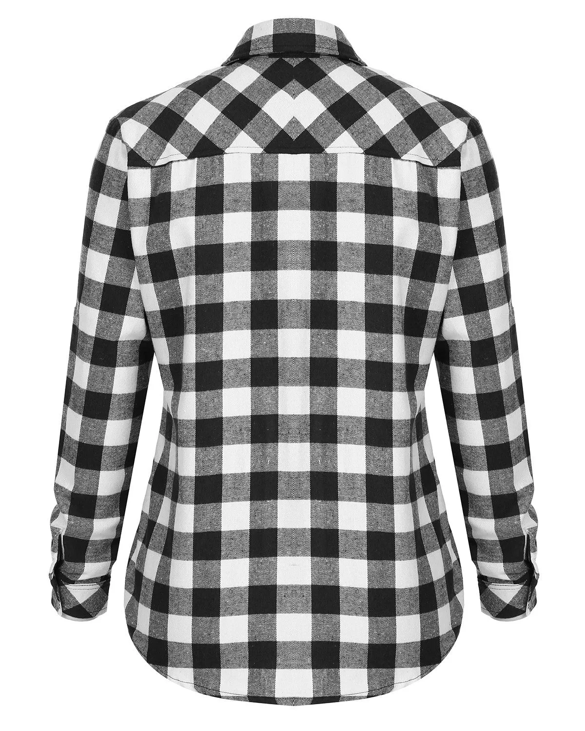 Sidiou Group Casual Loose Plaid Roll Up Sleeve Button Down Shirt Dark Blue XL
