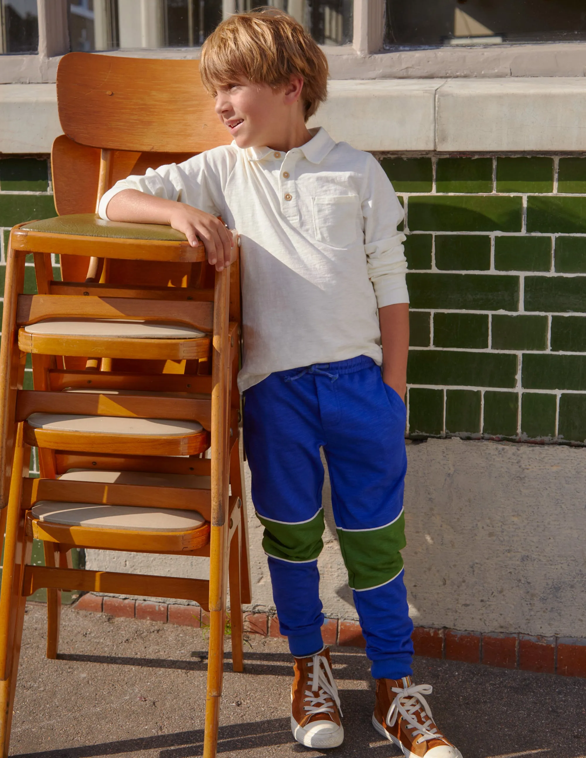 Slim Sporty Joggers-Brilliant Blue