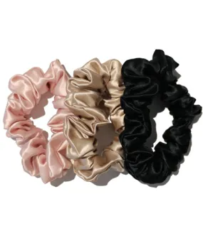 Slip Scrunchie - Pink, Caramel, Black