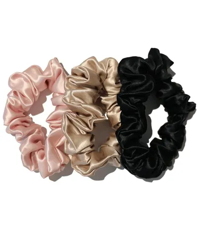 Slip Scrunchie - Pink, Caramel, Black