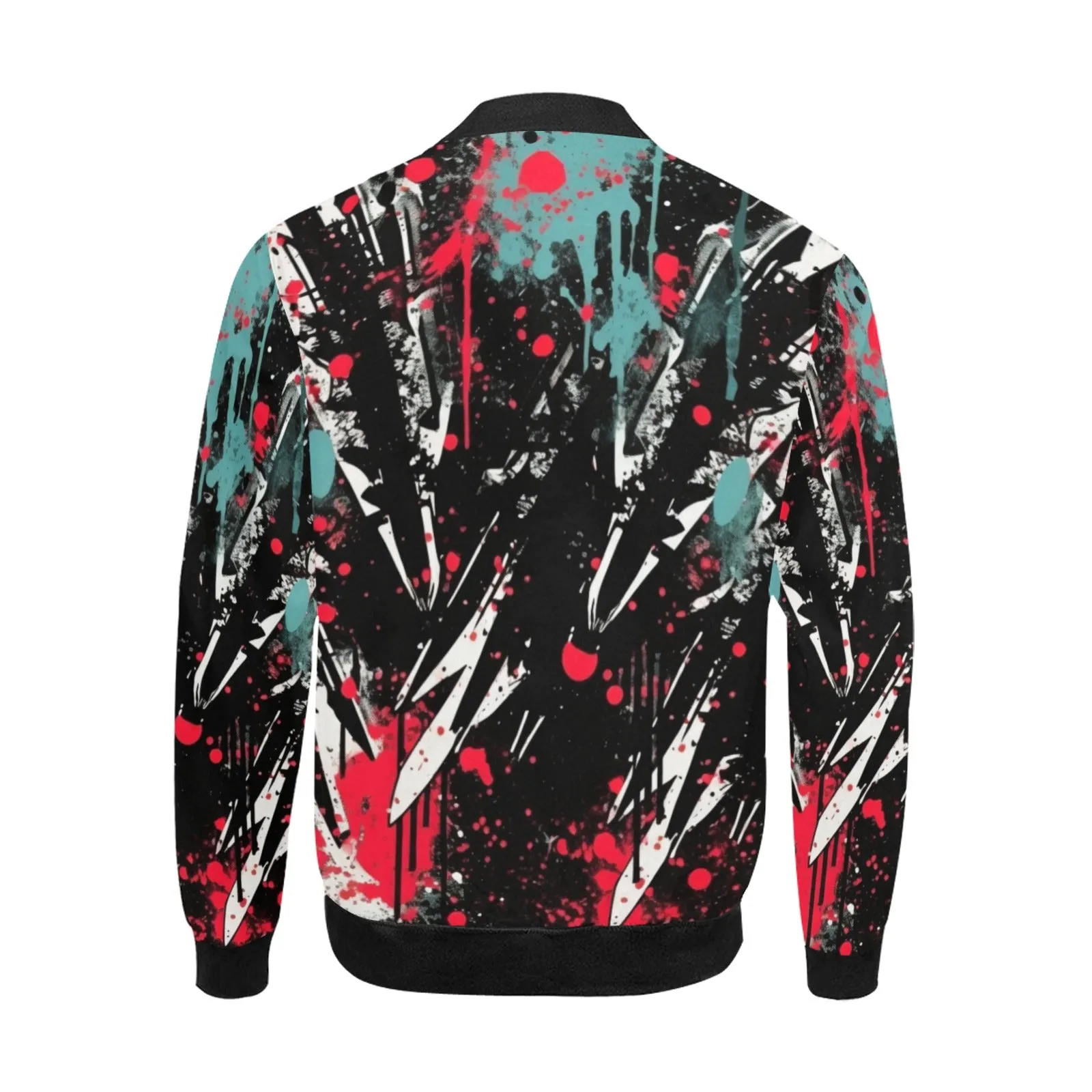 Splattered Pattern Bomber Jacket