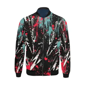 Splattered Pattern Bomber Jacket