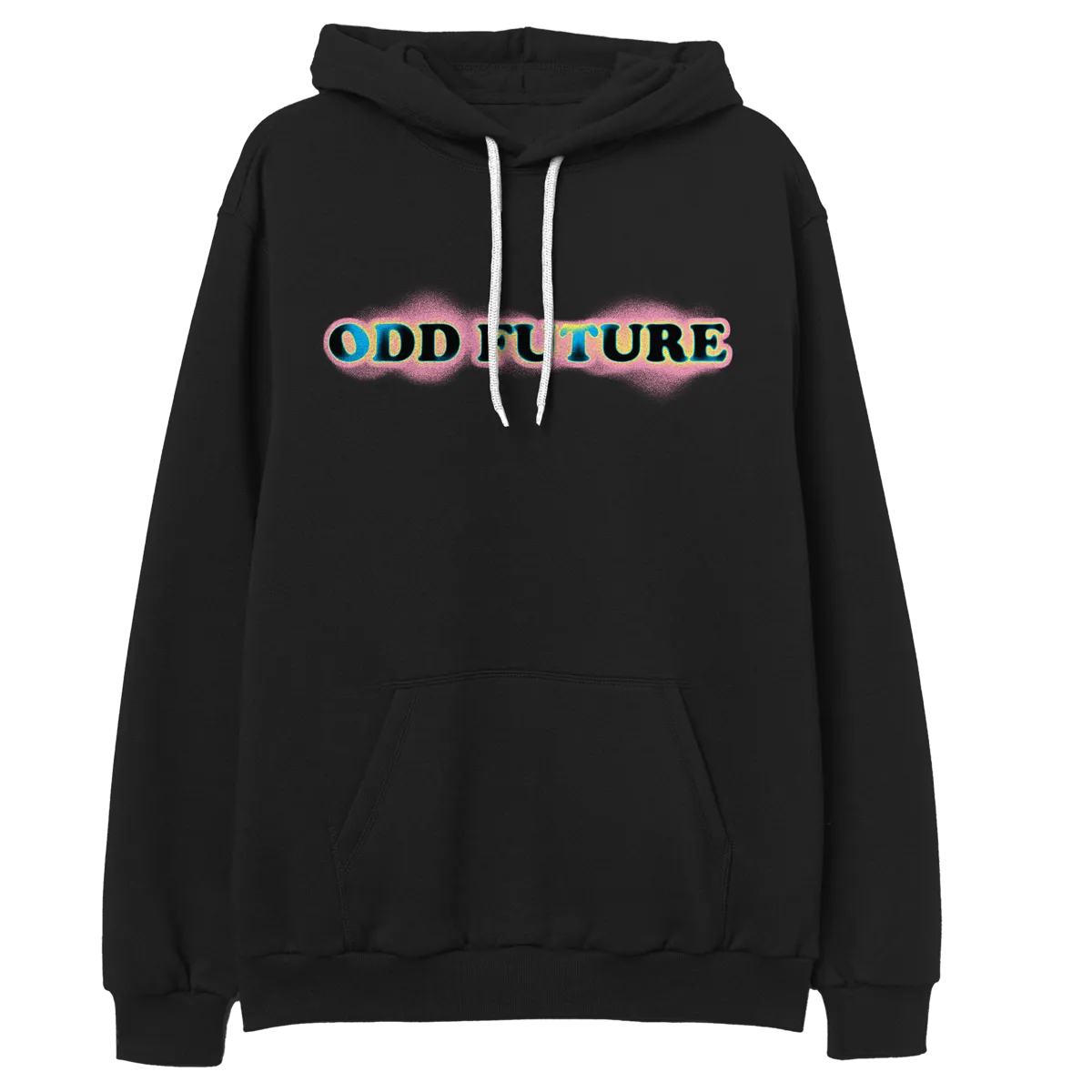 Spray Paint Stencil Pullover Hoodie - Black