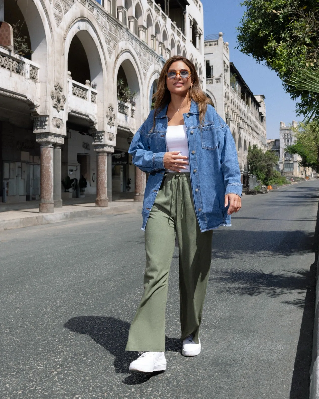 STRAIGHT LINEN PANT- OLIVE
