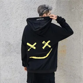 Suppliers  Men Hoodies Sweatshirts Smile Print Headwear Hoodie Hip Hop