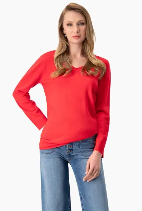 Suéter Punto V-Neck Rojo