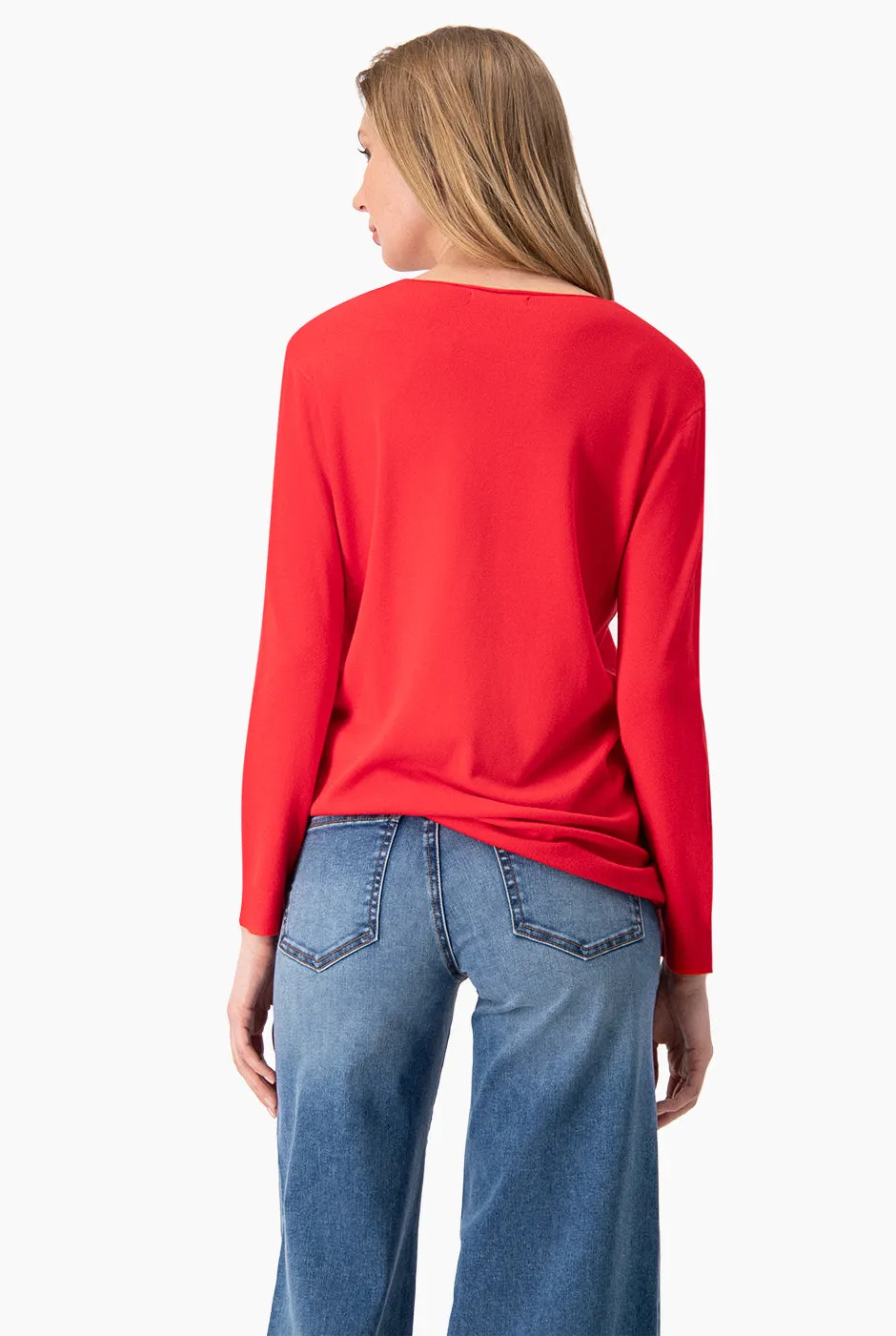 Suéter Punto V-Neck Rojo