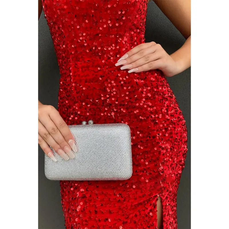 Sweetheart Red Sequins Sparkly Prom Dress