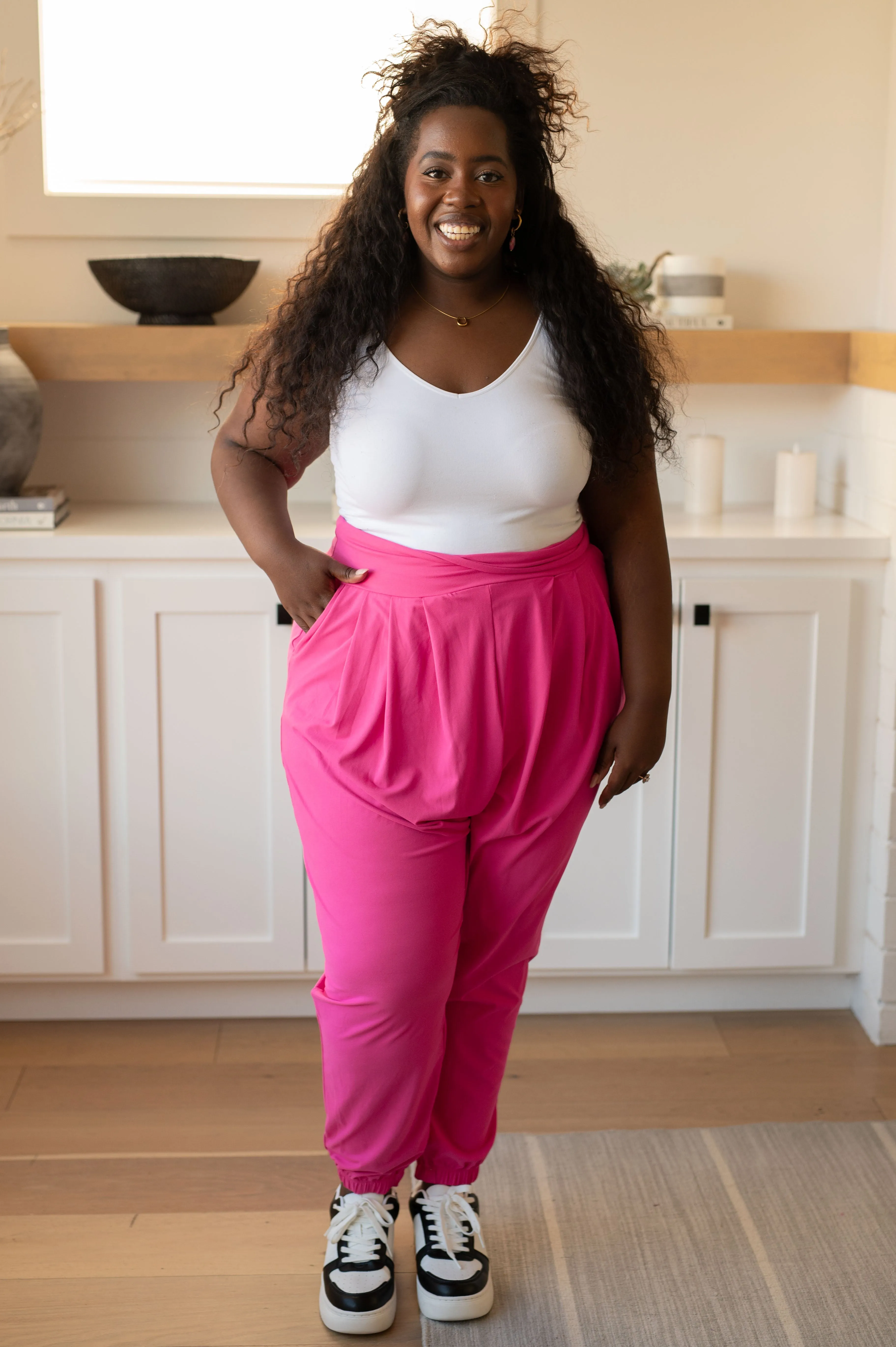 The Motive Slouch Jogger • Hot Pink
