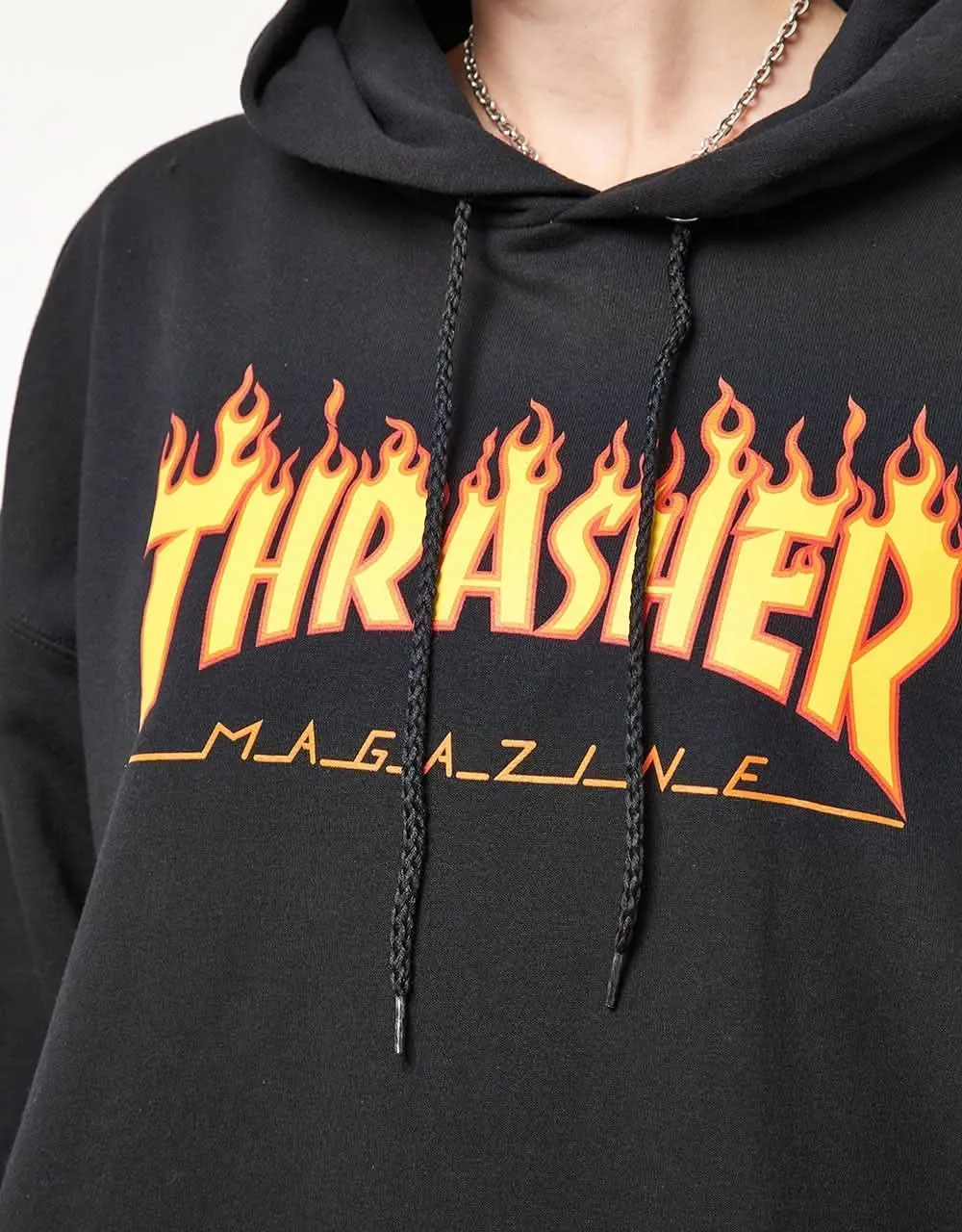 Thrasher Flame Logo Pullover Hoodie - Black