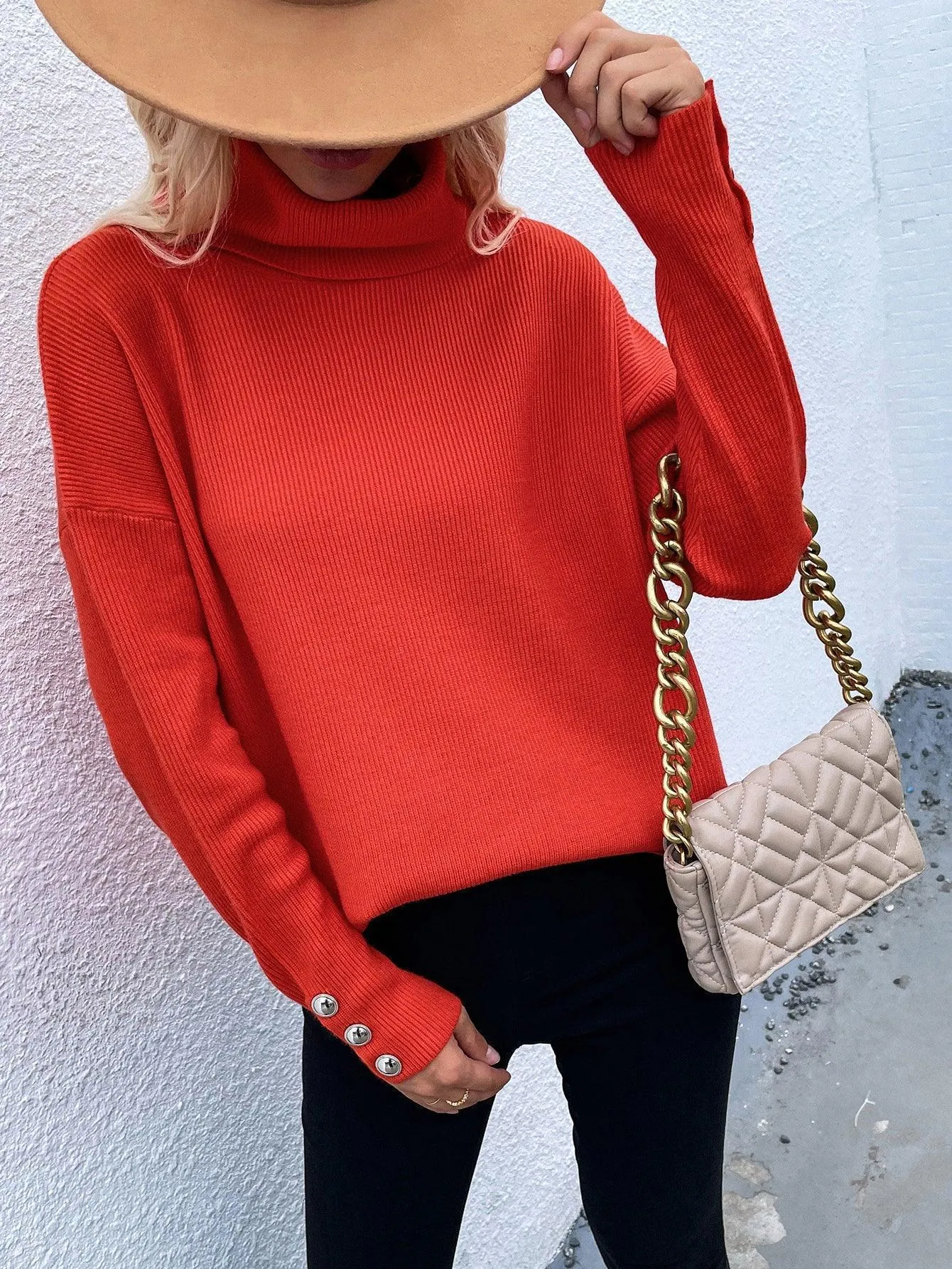 Ultra-Chic Knit Turtleneck Sweater