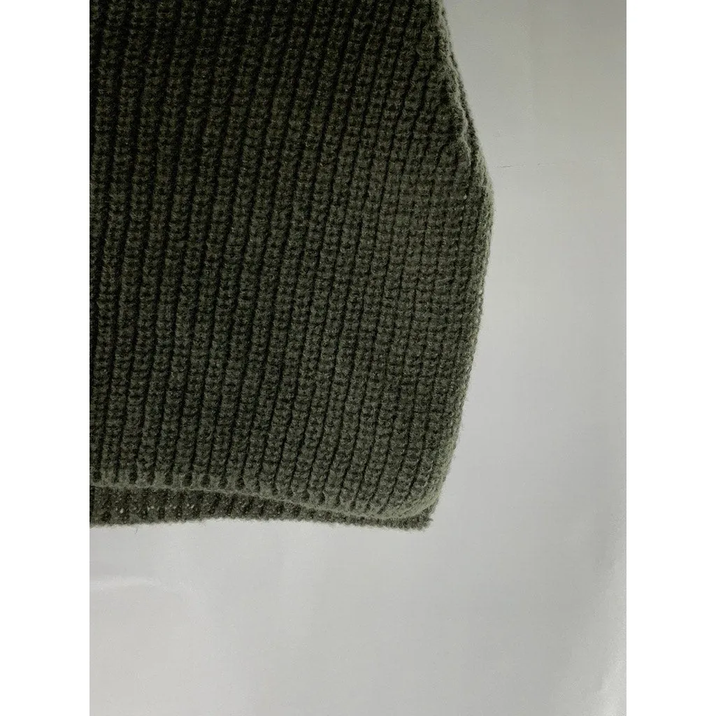 UNBRANDED Women's Gray Ribbed Pullover Turtleneck Sweater Shawl SZ OS