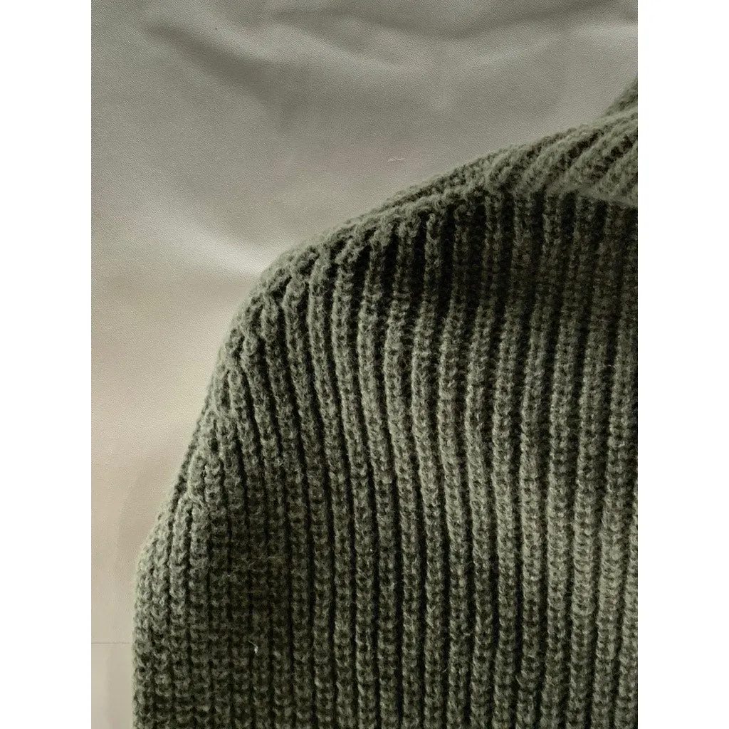 UNBRANDED Women's Gray Ribbed Pullover Turtleneck Sweater Shawl SZ OS