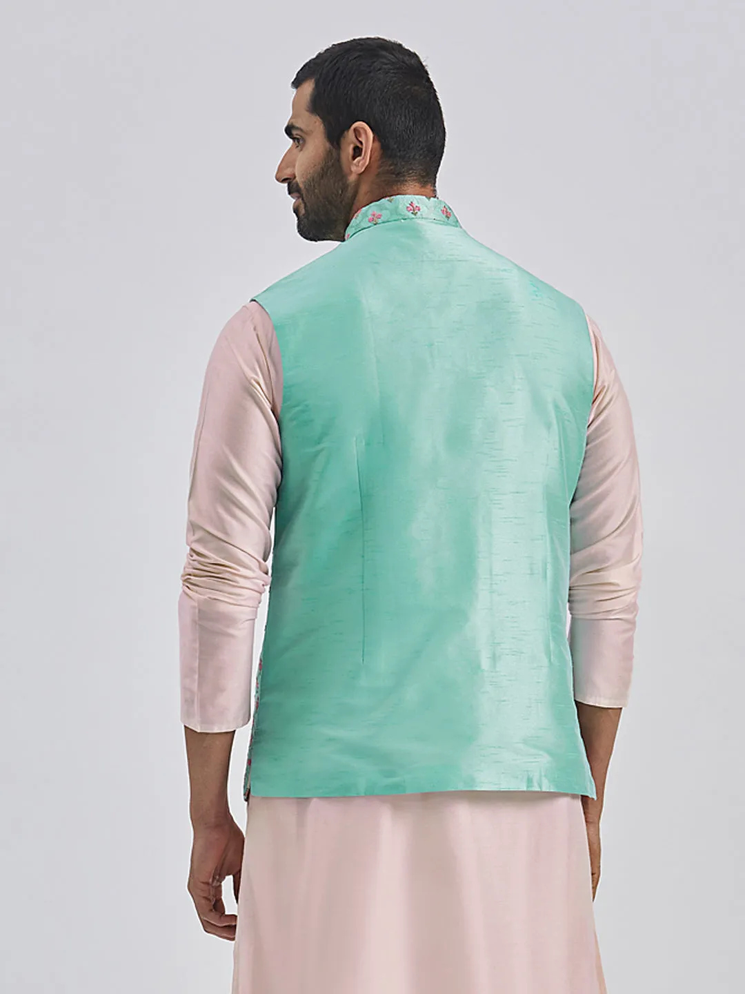 VASTRAMAY Men's Mint Green - Nehru Jacket