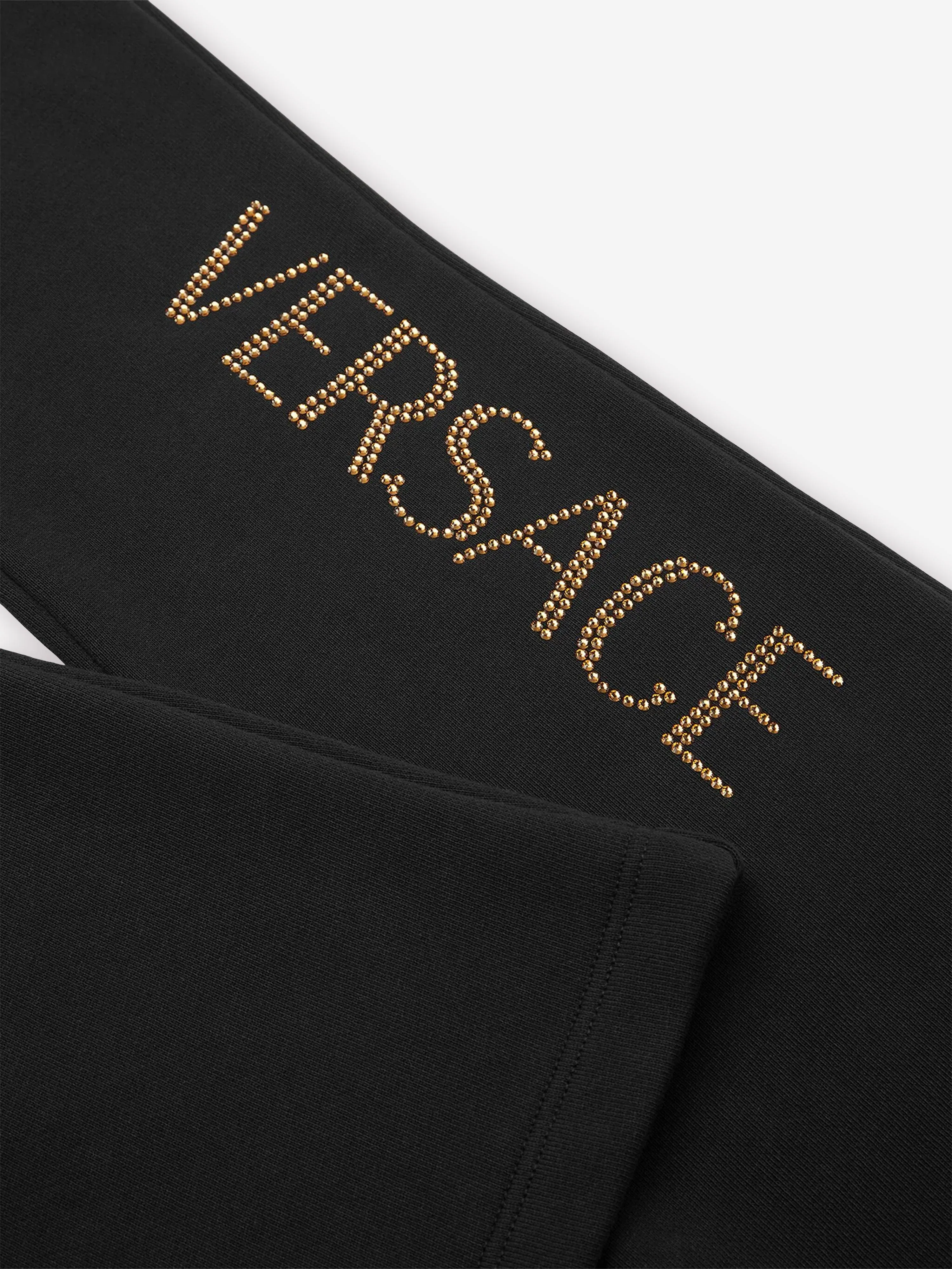Versace Girls Flared Logo Joggers in Black