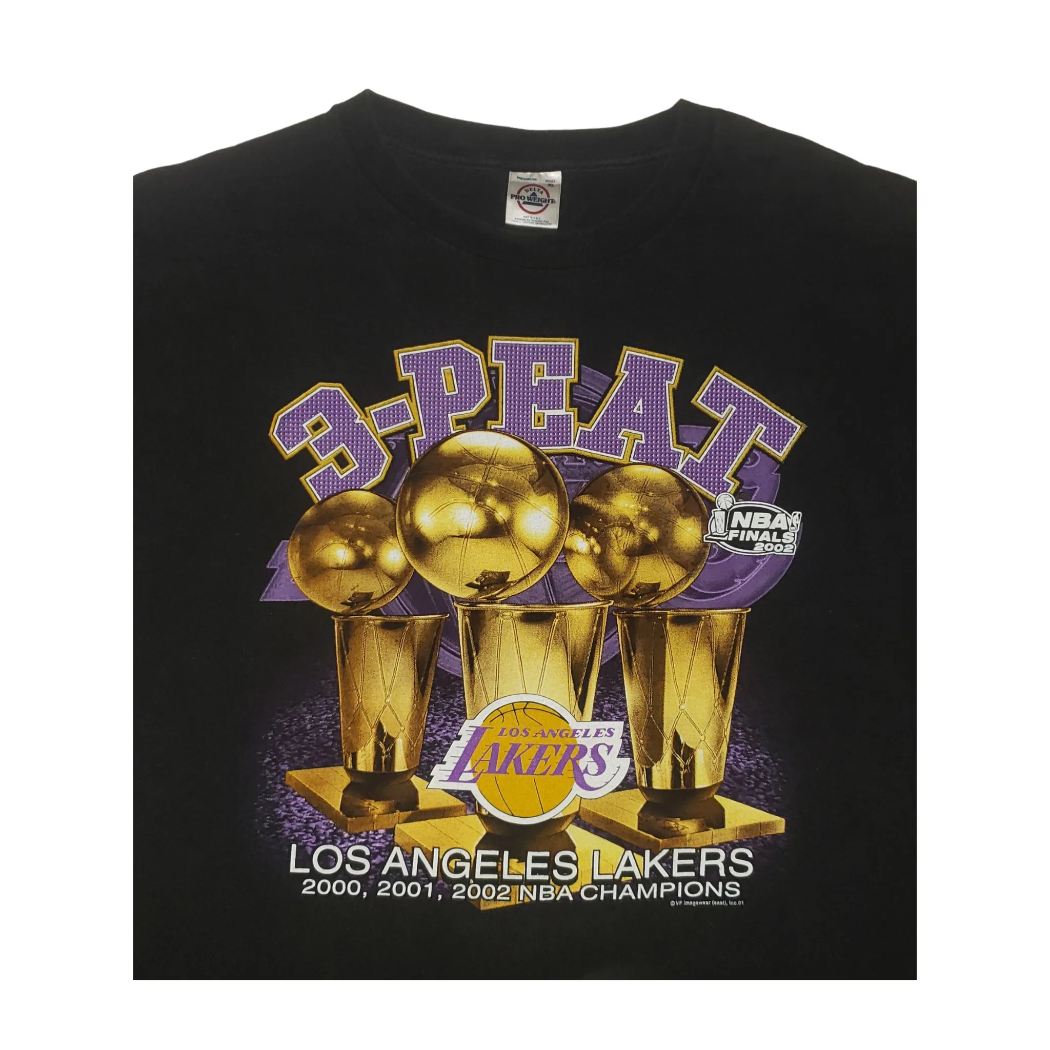 Vintage Los Angeles Lakers NBA Basketball 3-Peat 2002 T-Shirt XL