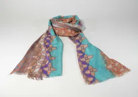 Viscose Scarf-Orange Teal