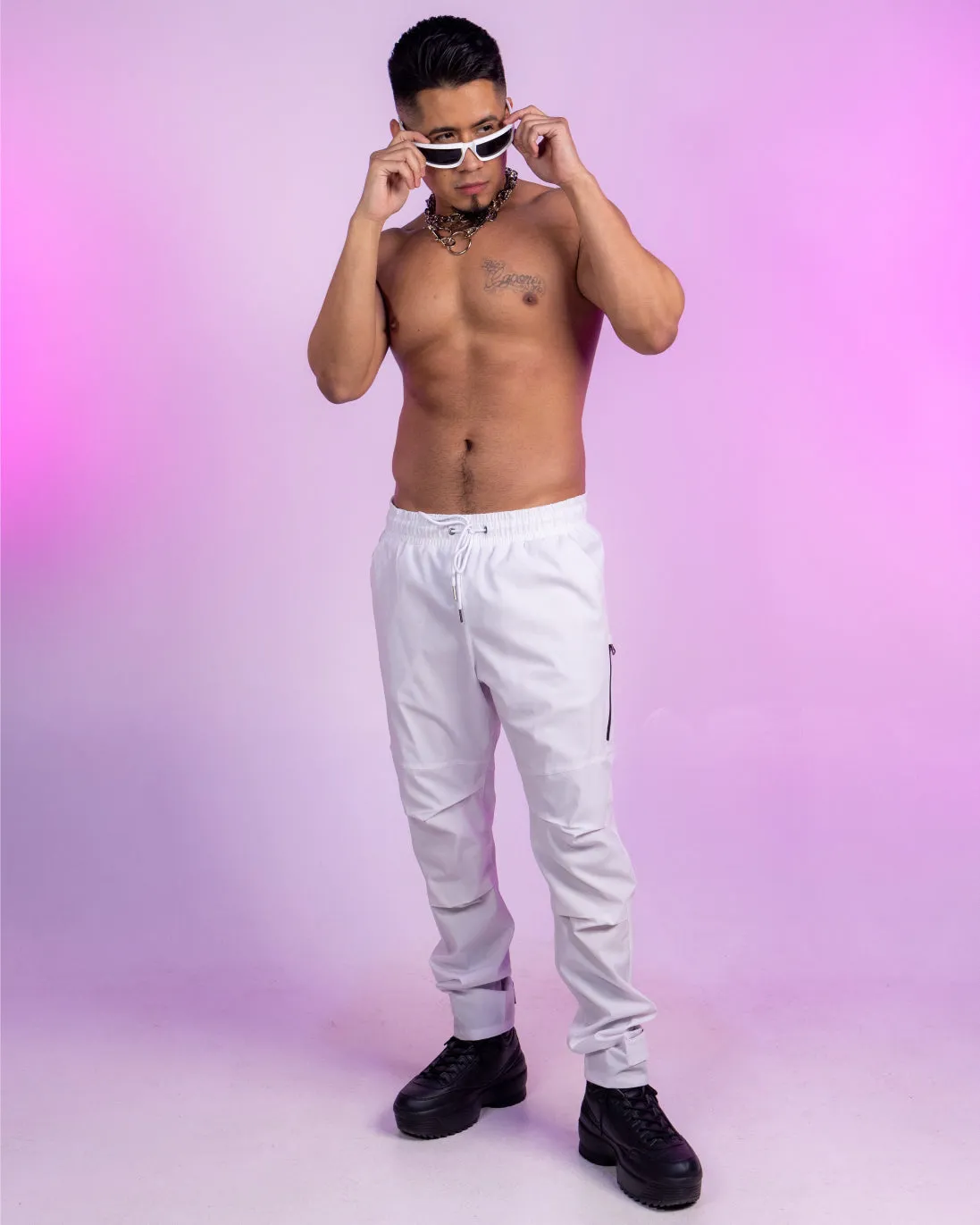 White Taslan Pants