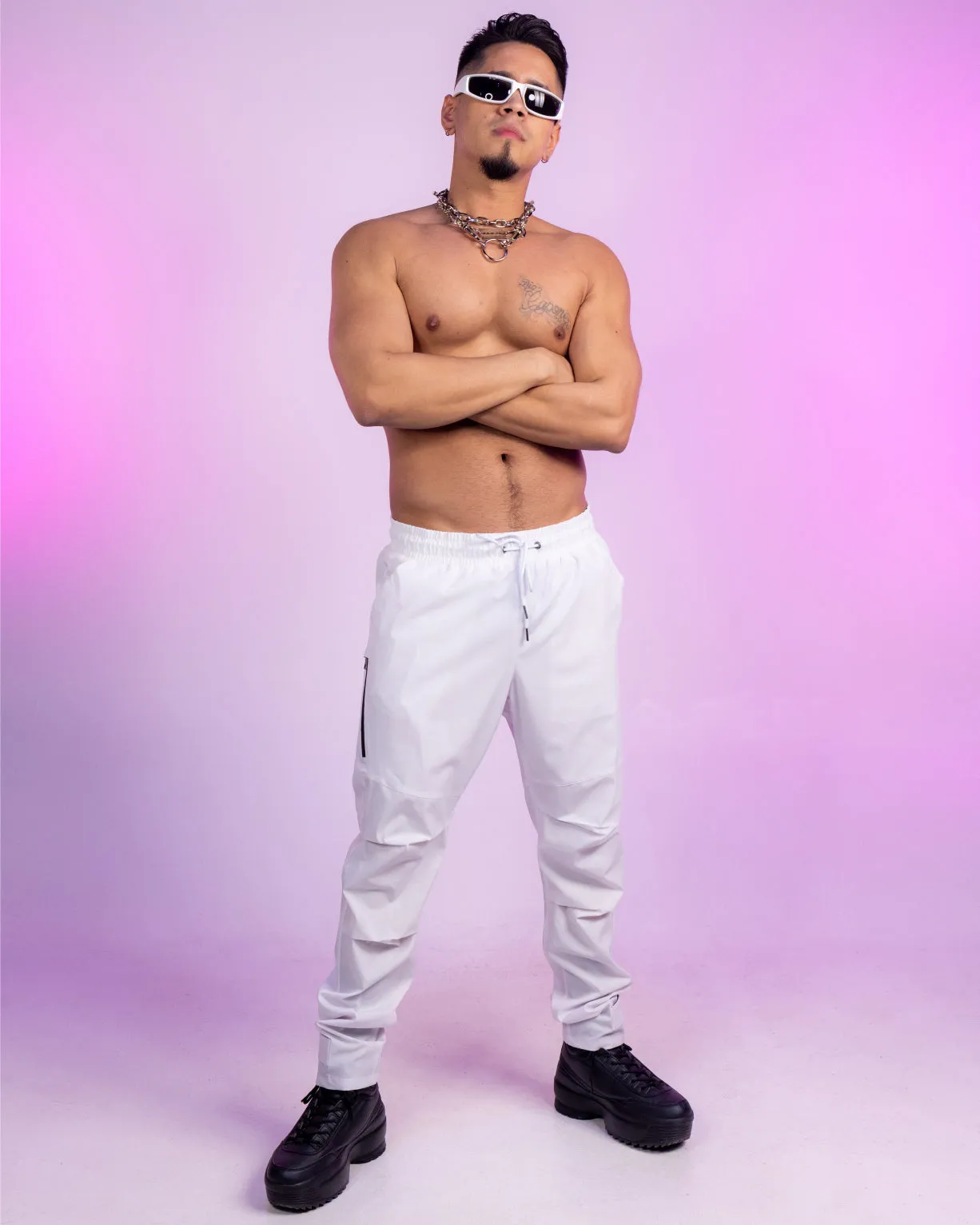 White Taslan Pants